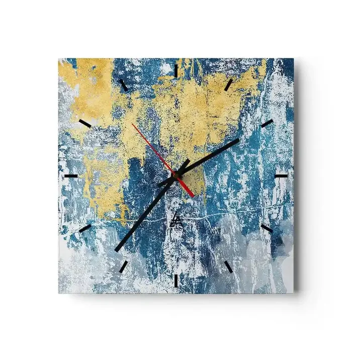 Reloj de pared – Reloj de vidrio – Una abstracción serena – 40×40 cm