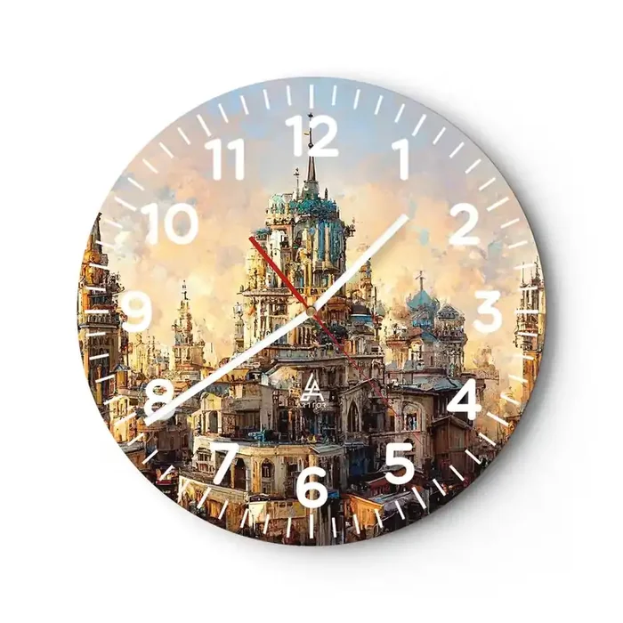 Reloj de pared – Reloj de vidrio – Una ciudad de ciudades – 30×30 cm