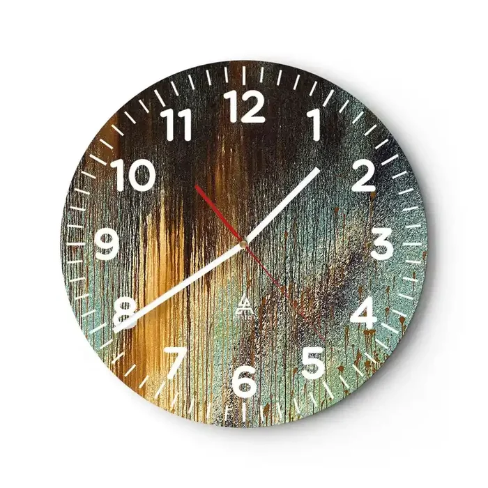 Reloj de pared – Reloj de vidrio – Una composición colorista no accidental – 40×40 cm