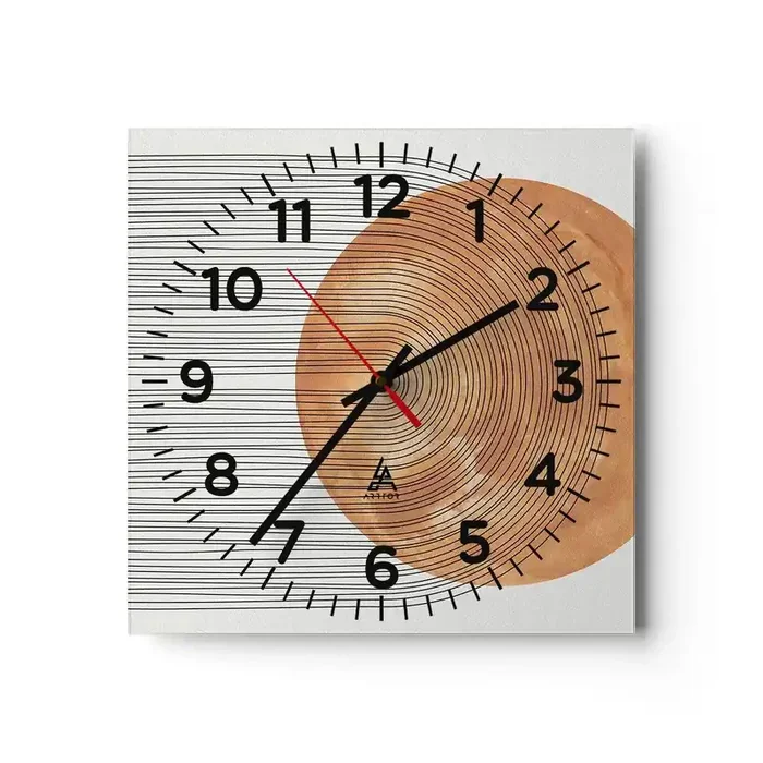 Reloj de pared – Reloj de vidrio – Una composición soleada – 30×30 cm