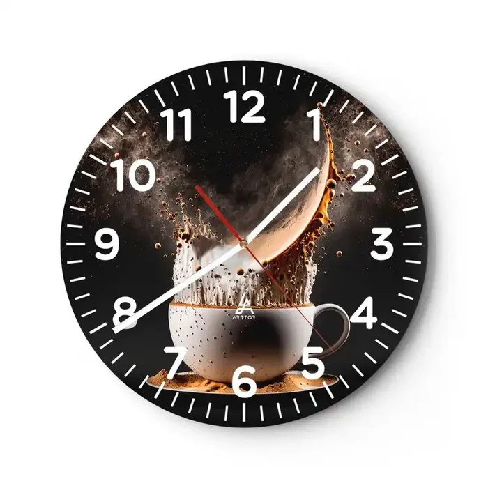 Reloj de pared – Reloj de vidrio – Una explosión de sabor – 30×30 cm