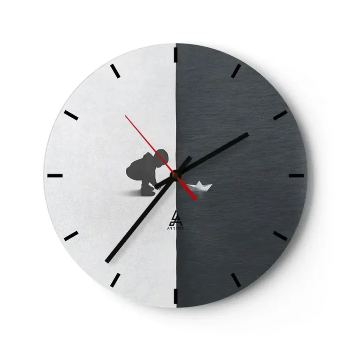 Reloj de pared – Reloj de vidrio – Una gran expedición náutica – 40×40 cm