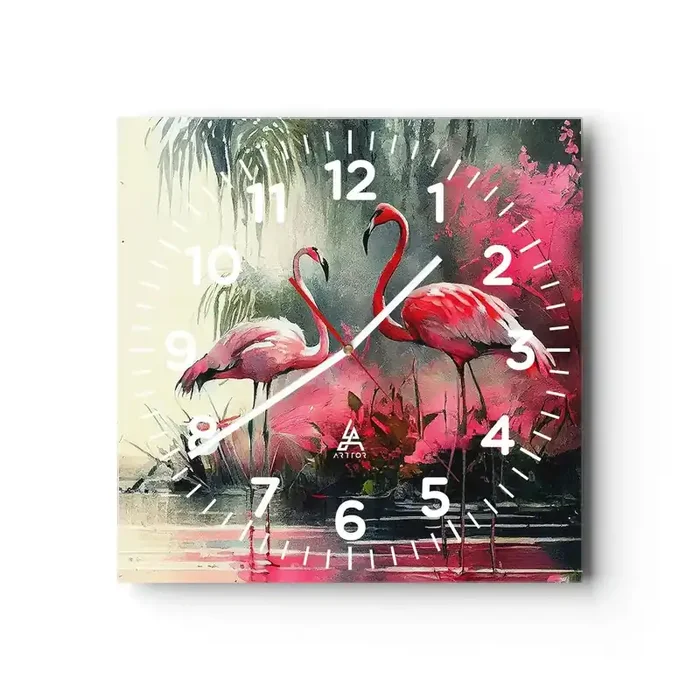 Reloj de pared – Reloj de vidrio – Una lección de encanto natural – 30×30 cm