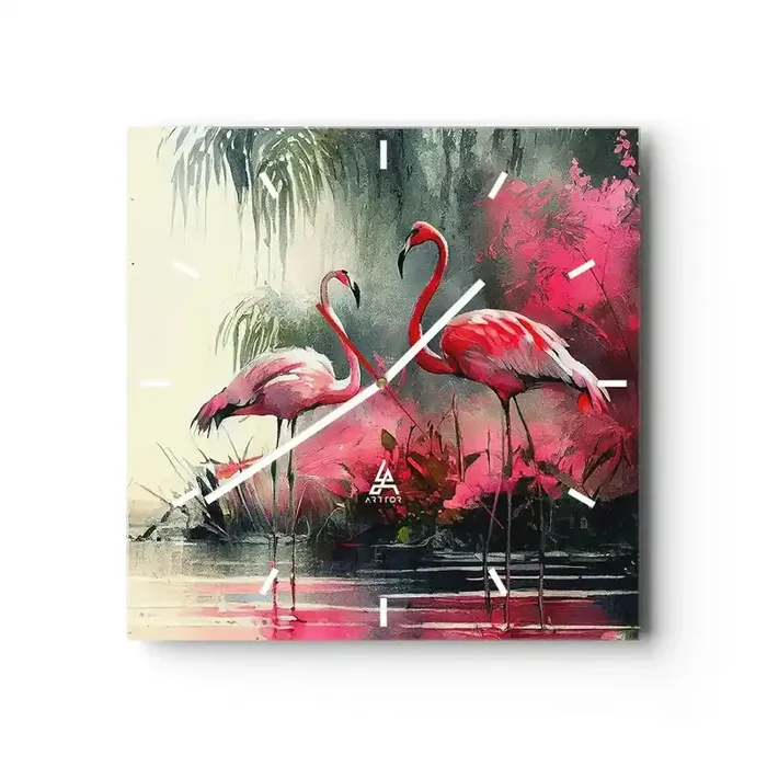 Reloj de pared – Reloj de vidrio – Una lección de encanto natural – 40×40 cm