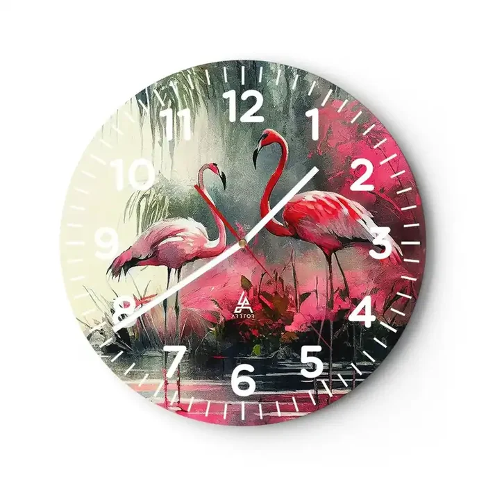 Reloj de pared – Reloj de vidrio – Una lección de encanto natural – 40×40 cm