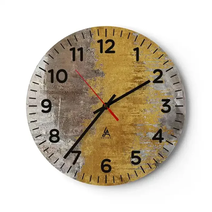 Reloj de pared – Reloj de vidrio – Una ráfaga dorada – 40×40 cm
