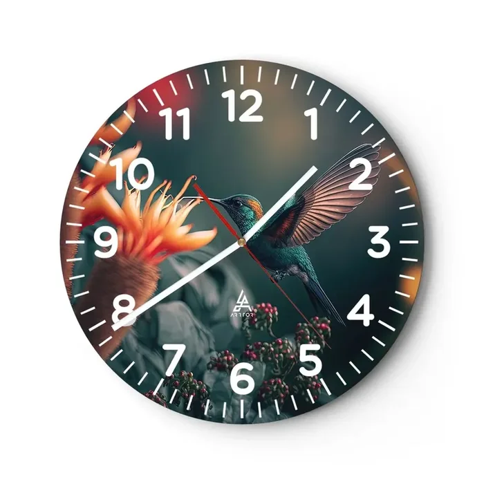 Reloj de pared – Reloj de vidrio – Una vida verdaderamente colorida – 30×30 cm
