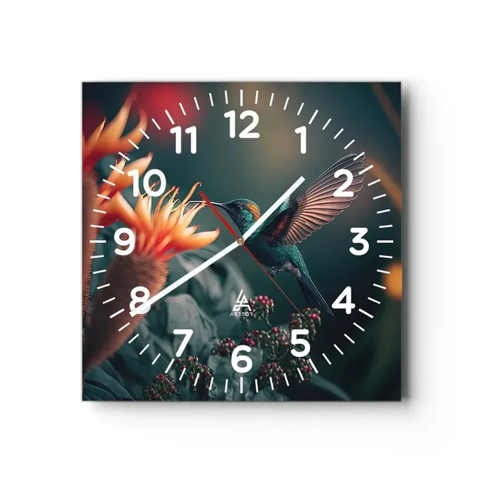 Reloj de pared – Reloj de vidrio – Una vida verdaderamente colorida – 30×30 cm