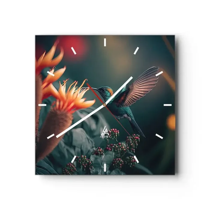 Reloj de pared – Reloj de vidrio – Una vida verdaderamente colorida – 40×40 cm