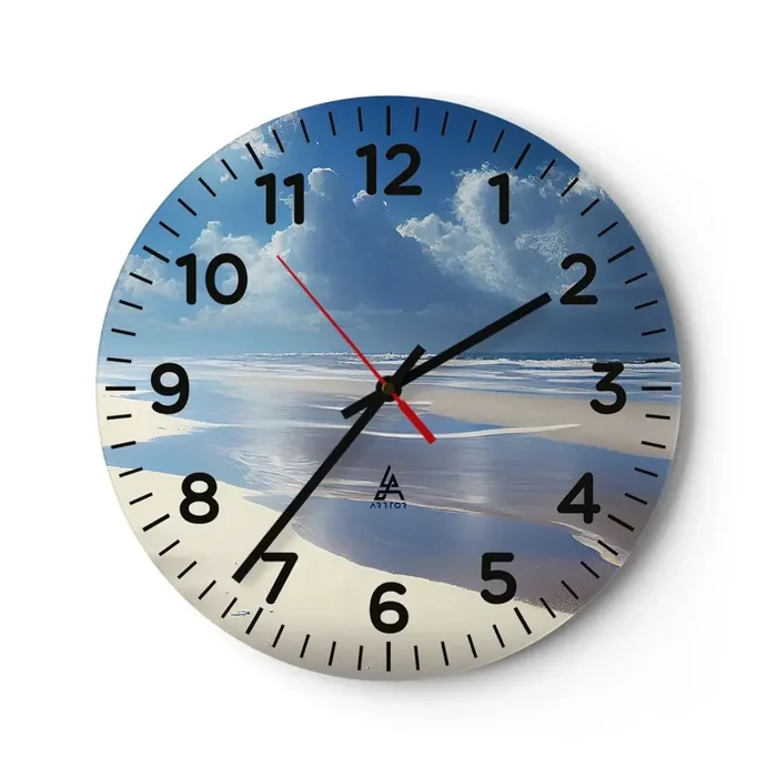 Reloj de pared – Reloj de vidrio – Vacaciones en el paraíso – 30×30 cm