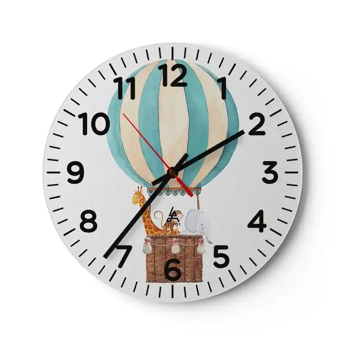 Reloj de pared – Reloj de vidrio – Viaje fantástico – 40×40 cm