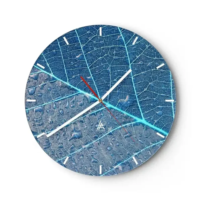 Reloj de pared – Reloj de vidrio – Vida en el azul – 40×40 cm