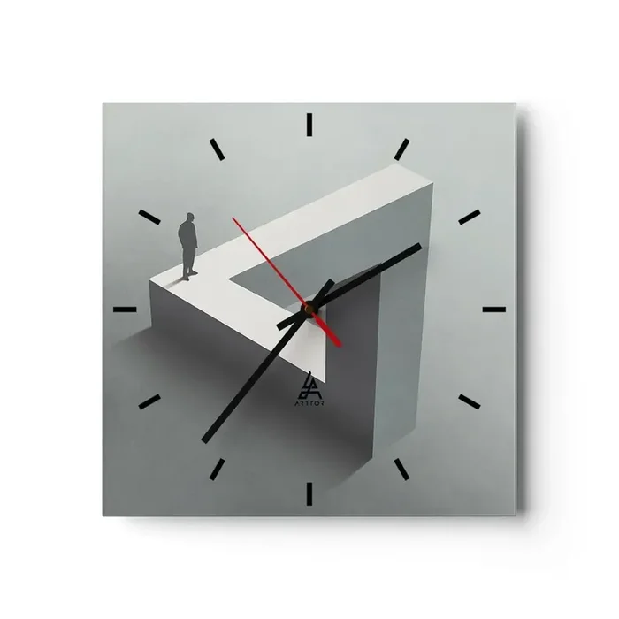 Reloj de pared – Reloj de vidrio – Y, sin embargo, es posible – 40×40 cm
