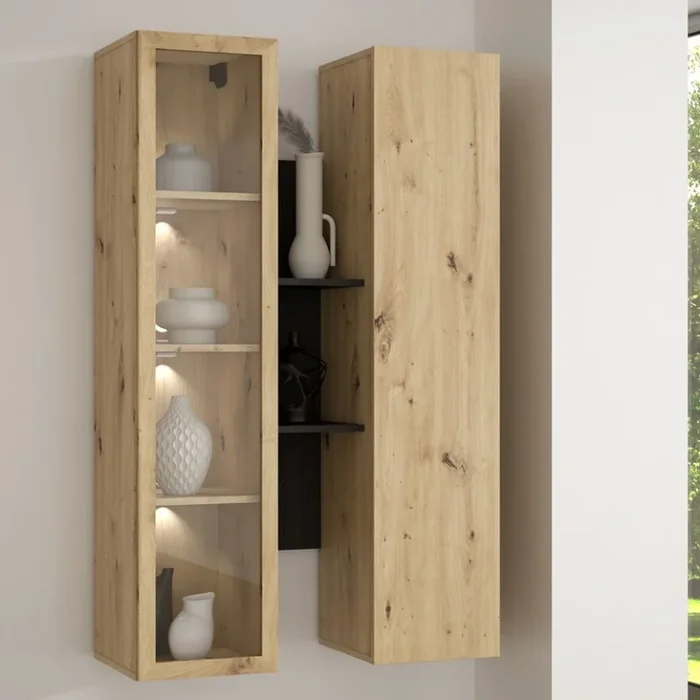 Repisa de pared INAR roble/negro