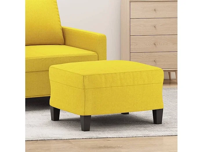 Reposapiés amarillo claro 60x50x41 cm Tela