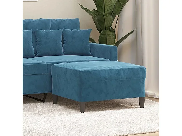 Reposapiés Azul 70x55x41 cm Terciopelo