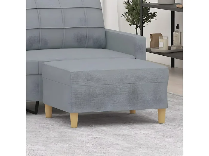 Reposapiés de tela gris claro 70x55x41 cm ES47497