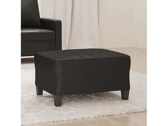 Reposapiés negro 70x55x41 cm Polipiel