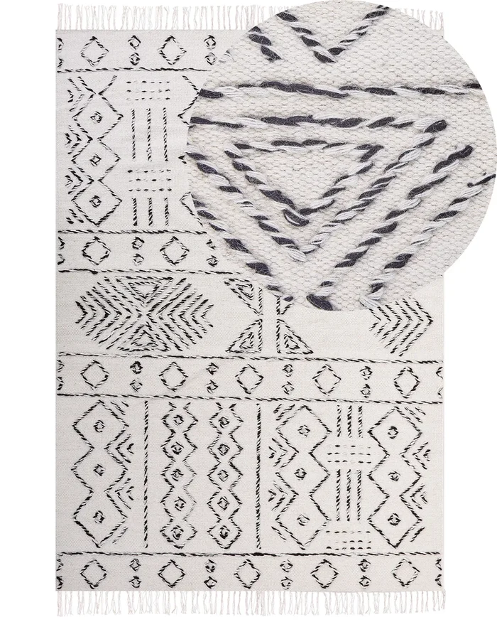 Rug ALKENT White 160 x 230 cm Wool