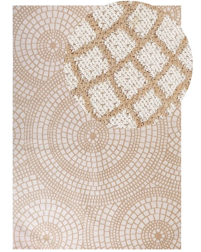 Rug ARIBA White Beige 160 x 230 cm Jute