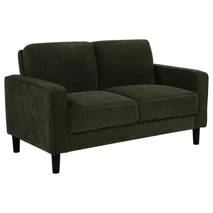 Ruth Matcha Green Fabric Upholstered Track Arm Loveseat
