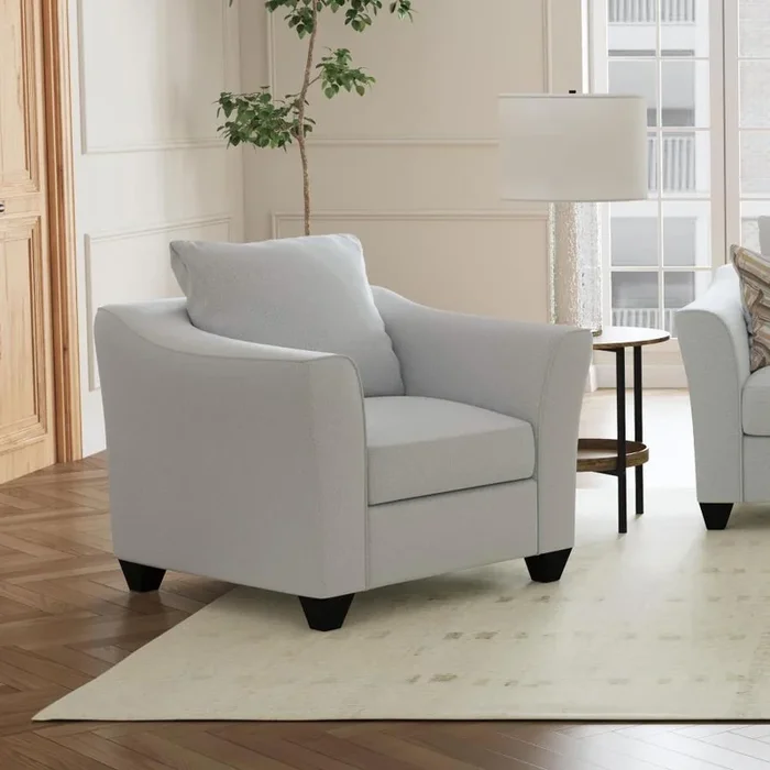 Salizar Gray Mist Upholstered Track Arm Fabric Accent Chair