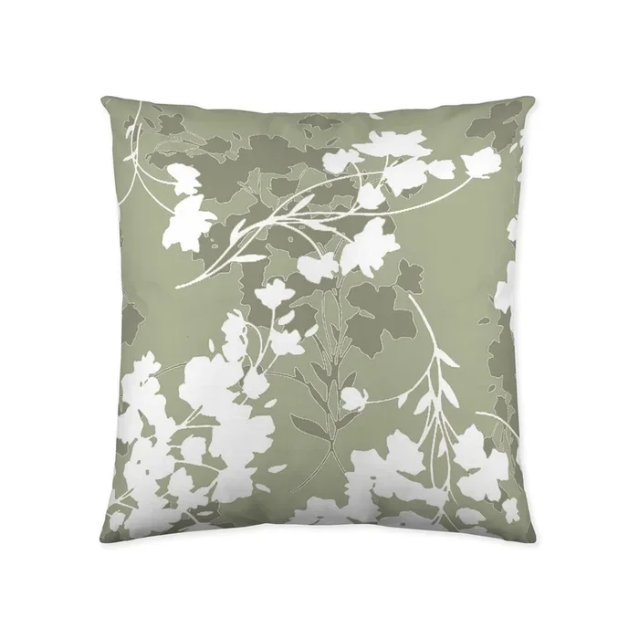 SANDAL – Funda de Cojin Estampado – Sin Relleno – 50×50 Cm – Algodón Extra Suave – Fabricado en España – LIGHT LEAVES OLIVE