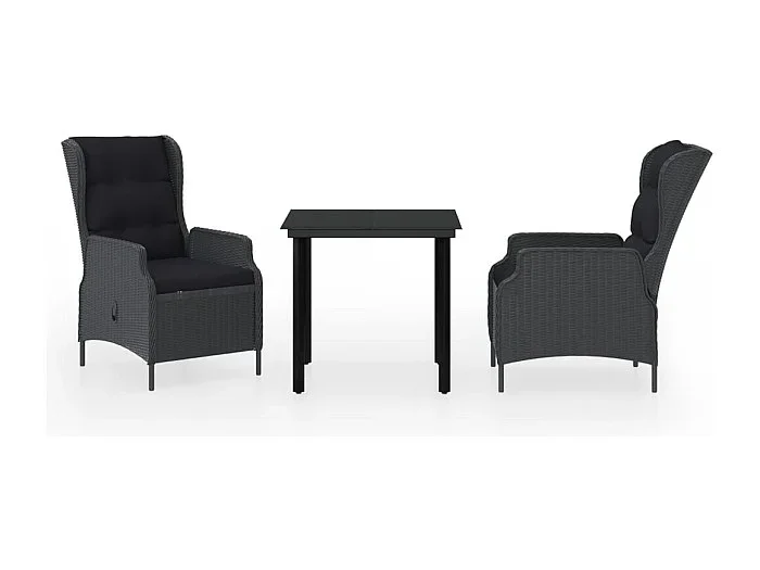 Santa Rosa Juego de comedor de jardín 3 piezas gris oscuro