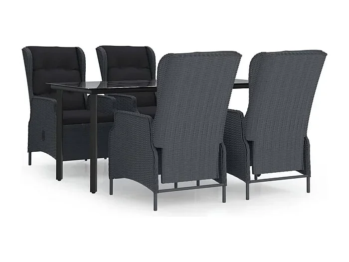 Santa Rosa Set de comedor para jardín 5 piezas ratán sintético gris oscuro