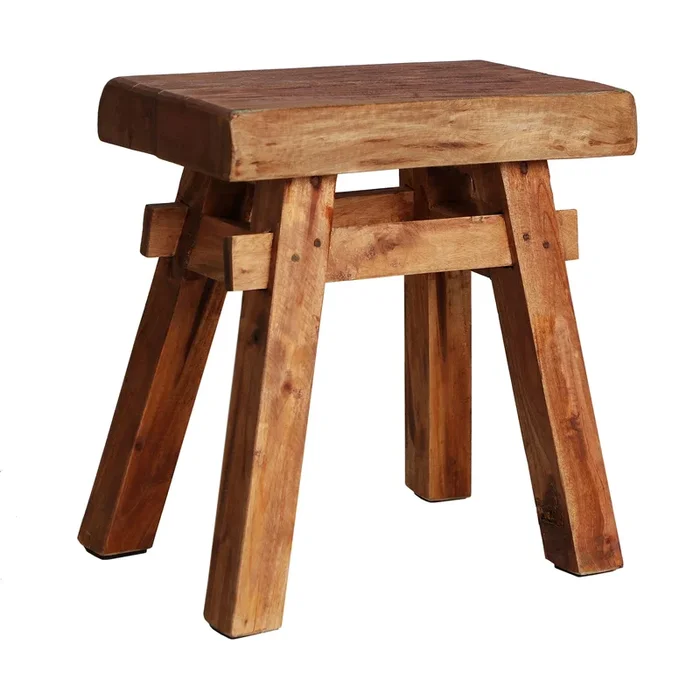 Sauris Reposapiés, de Madera de Mahogany, en color Natural, de 41x29x43cm – Lastdeco
