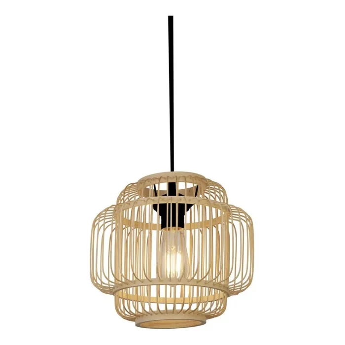 Searchlight – Lámpara colgante MADELINE 1xE27/7W/230V diá. 29 cm bambú