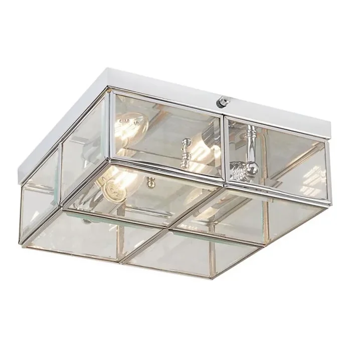 Searchlight – Plafón FLUSH 2xE14/40W/230V cromo brillante
