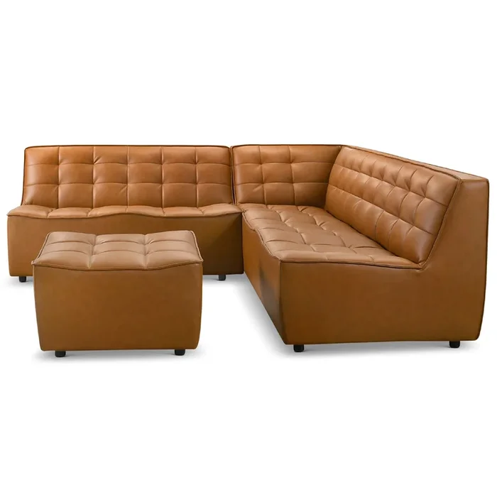 Selen Comfy & Chic Corner Sectional Sofa with Ottoman