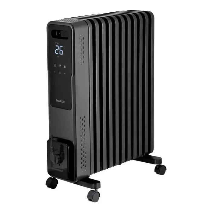 Sencor – Radiador de aceite con 11 aletas 1000/1200/2400W/230V Wi-Fi negro