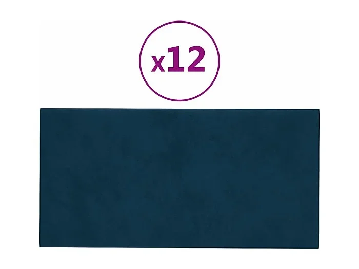 Senne Paneles de pared 12 uds cuero sintético azul 30×15 cm 0,54 m²