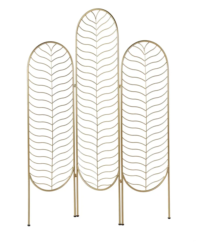 Separador de ambientes de 3 paneles PESCIA Dorado 120 cm 160 cm