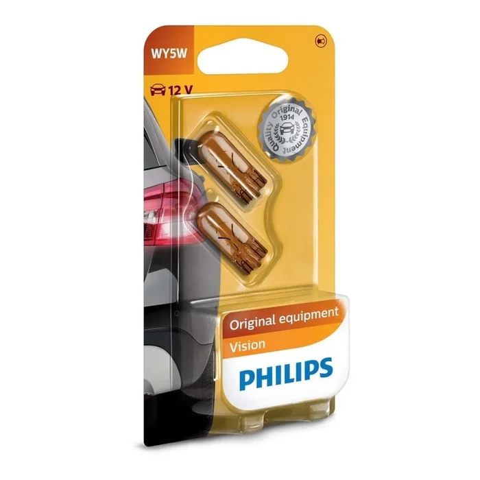 SET 2x Bombilla para el coche Philips VISION 12396B2 W2,1×9,5D/5W/12V