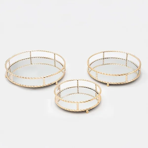 SET 3x Bandeja decorativa diá. 27/33/37 cm dorado