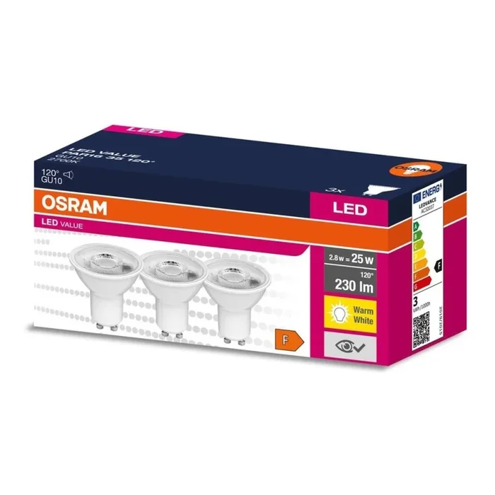 SET 3x Bombilla LED PAR16 GU10/2,8W/230V 2700K 120° – Osram