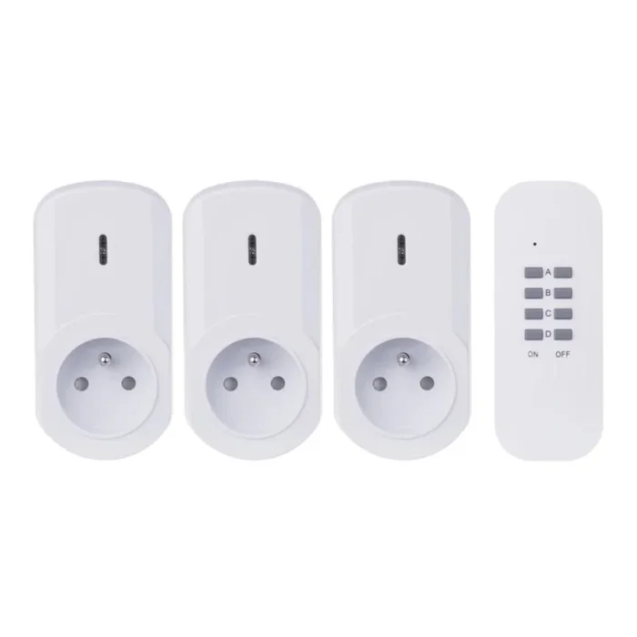 SET 3x Enchufes controlados remotamente 230V + 1x CR2032