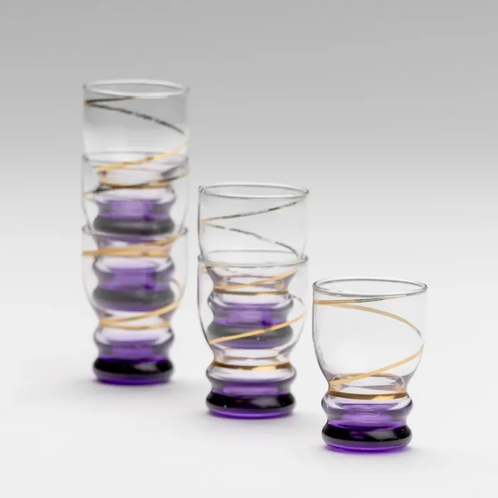 Set 6x Vaso de chupito transparente morada