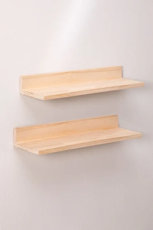 Set de 2 Estantes de Pared en Madera de Pino Tydor 60 cm – SKLUM