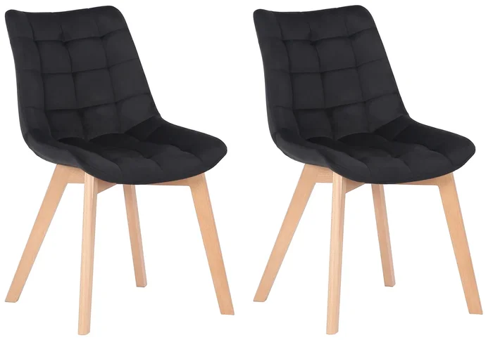 Set de 2 Sillas de comedor Passaic en terciopelo