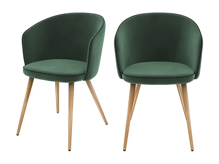 Set de 2 sillas de terciopelo verde agua – Chiara