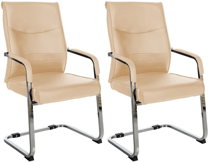 Set de 2 sillas de visita Hobart Simil cuero Caqui 60X55X88 cm