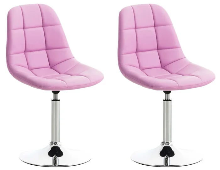 Set de 2 sillas Lounge Emil en polipiel Rosado