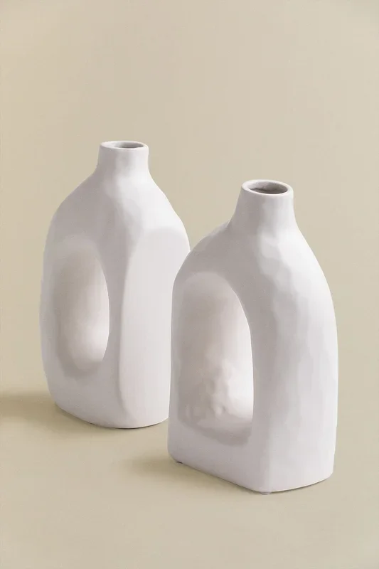 Set de 2 Sujetalibros en Cerámica Offred Blanco – SKLUM