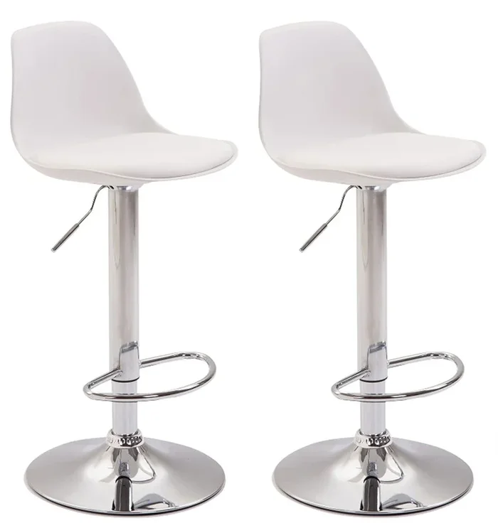 Set De 2 Taburetes Kiel tapizado de cuero sintético 43x39x82-104 cm