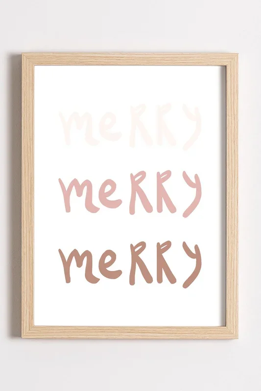 Set de 3 Láminas Decorativas de Navidad (50×70 y 30×40 cm) Belene Madera Natural – SKLUM