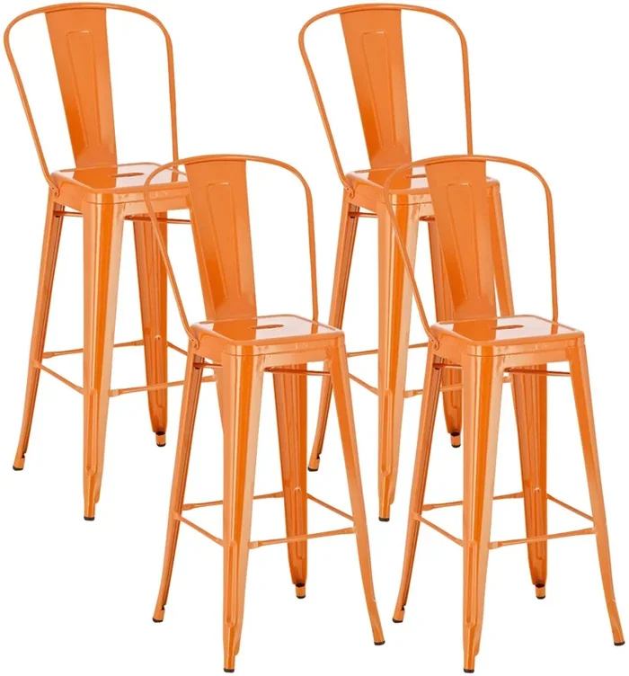 Set de 4 taburetes metálicos Aiden 115x44x52 cm